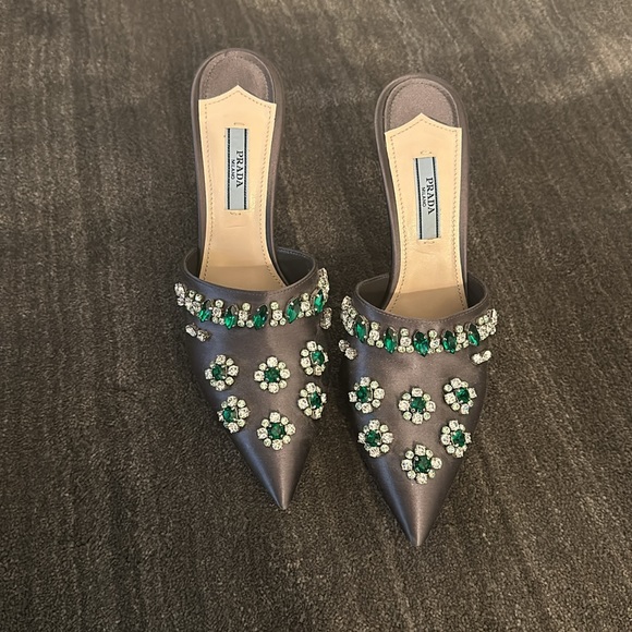 PRADA Crystal-Embellished Mules - Picture 3 of 7